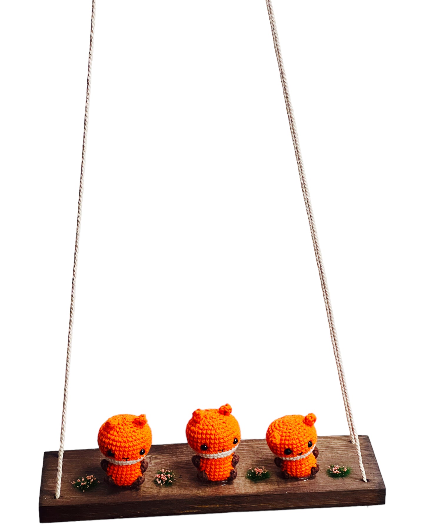 Foxes on a swing  Hanging Wall Shelf