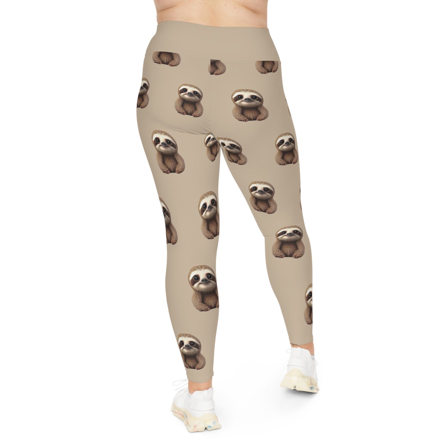 Sloth Plus Size Leggings One of a Kind Gift - Unique Workout Activewear tights for Mom fitness, Mothers Day, Girlfriend Christmas Gift