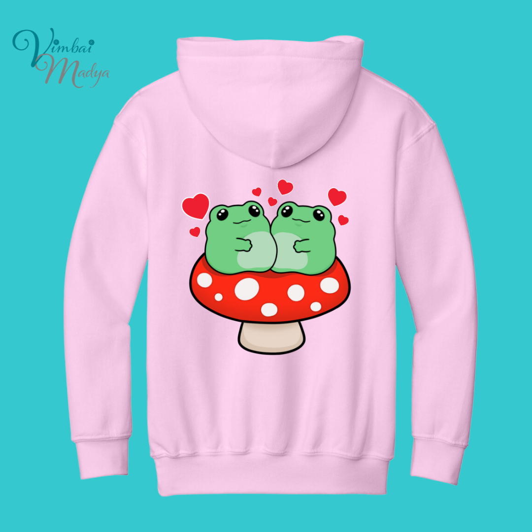 Youth Frog Mushroom Psychedelic  Kawaii Frog Sweater Hoodie :  frog and toad couples Gift & Fall Winter Essential  .  Style for Your Best Friend