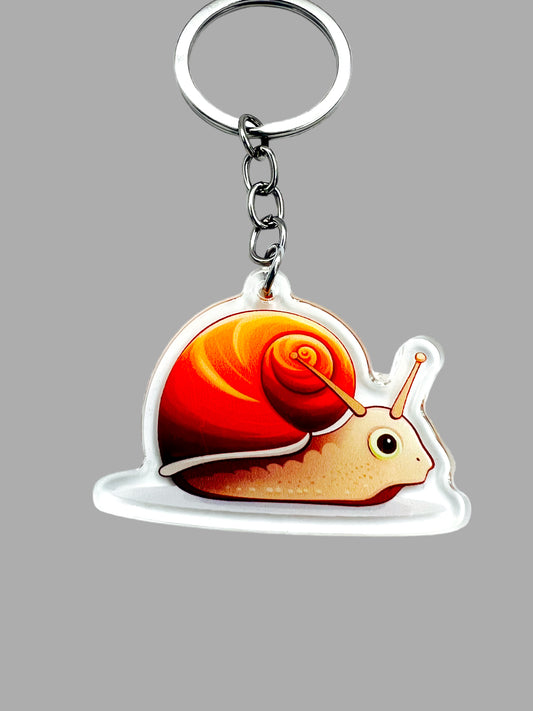 Snail Wildlife Acrylic Keychain, Cute kawaii memorial ornament, pet portrait charm, backpack fob, dad car décor, stocking stuffer, birthday gift