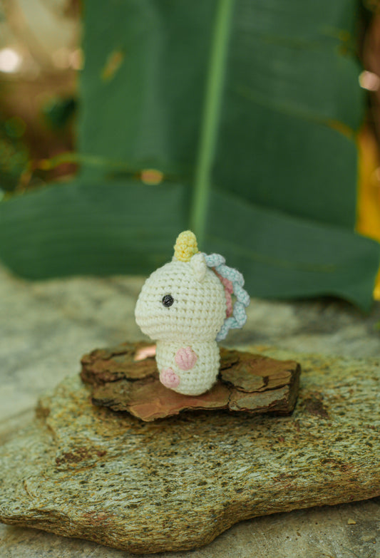 Unicorn crochet mini doll Christmas ornament