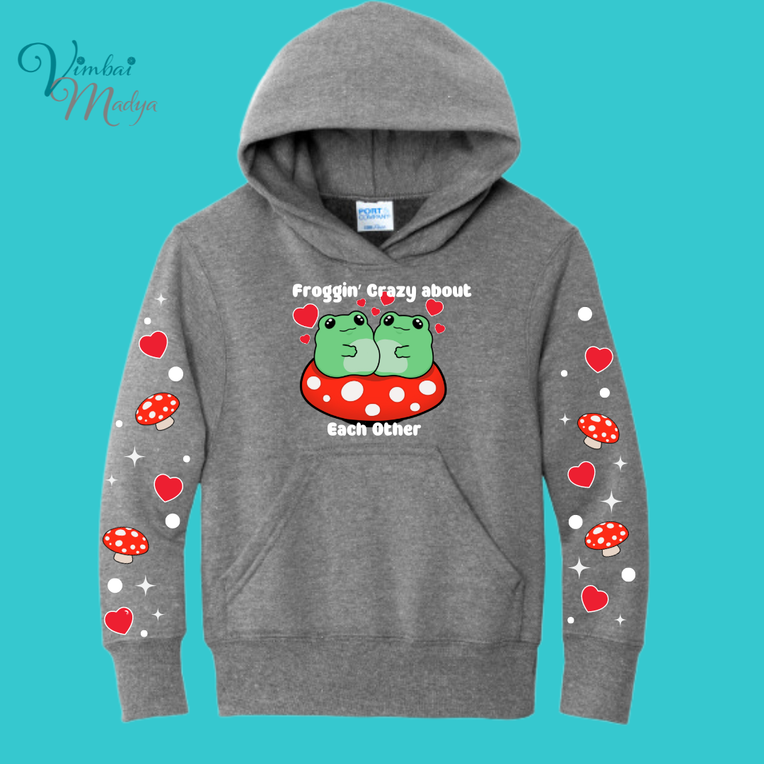 Youth Frog Mushroom Psychedelic  Kawaii Frog Sweater Hoodie :  frog and toad couples Gift & Fall Winter Essential  .  Style for Your Best Friend