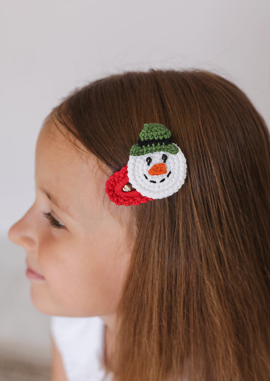 Christmas Trendy Girls' Gifts : Crochet Hair Clips . Accessories for Teens, Granddaughters, Newborn Girl Outfits, with Embroidery Designs