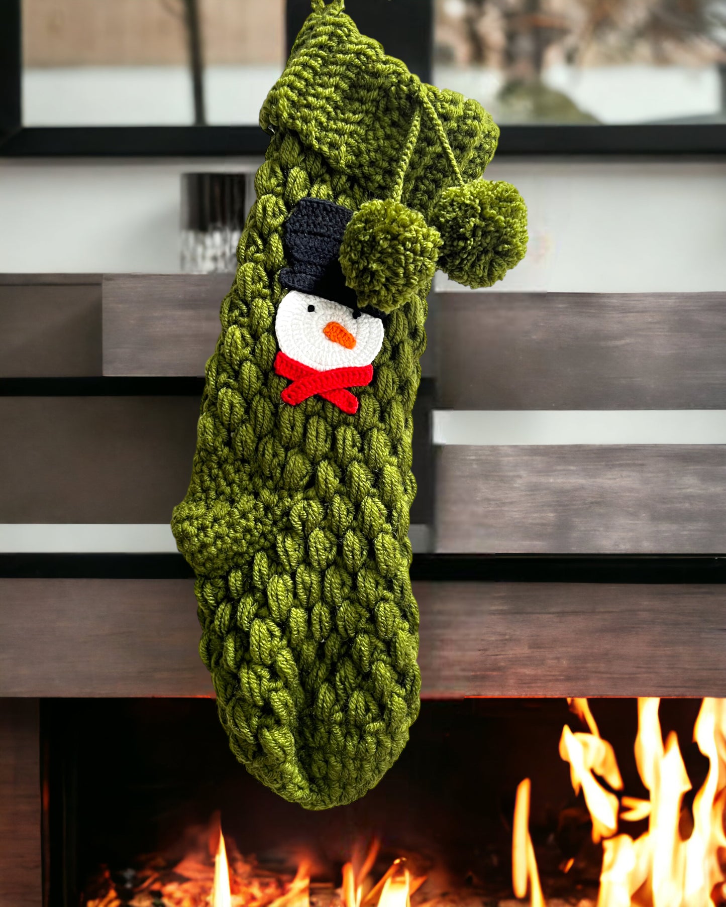 Green  Snowman  Christmas Stocking