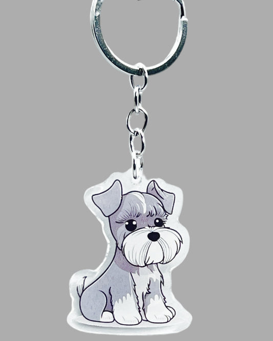 Scottish Terrier Dog Acrylic key chain, Cute kawaii memorial ornament, pet portrait charm, backpack fob, dad car décor, stocking stuffer, birthday gift