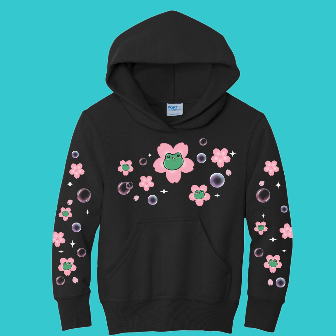 Sakura  Kawaii Frog Sweater Hoodie : Perfect Mother's Day Gift & Fall Winter Essential  .  Trendy, Blossom Style for Your Best Friend