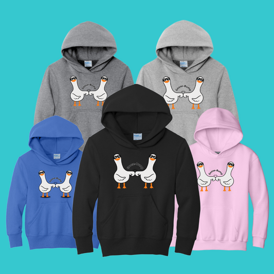 Youth Silly Goose Sweatshirt Unisex Clothing Kawaii  Hoodie : couples Gift .Best Friend Gift.  Fall Winter Essential