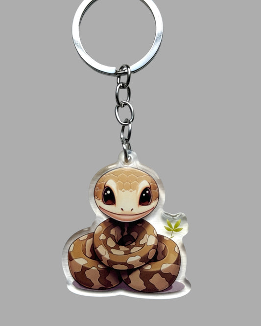 Snake wildlife acrylic keychain, Cute kawaii memorial ornament, pet portrait charm, backpack fob, dad car décor, stocking stuffer, birthday gift