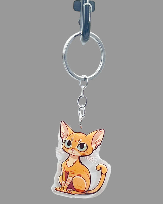Sphynx Cat Acrylic Keychain, Cute kawaii memorial ornament, pet portrait charm, backpack fob, dad car décor, stocking stuffer, birthday gift