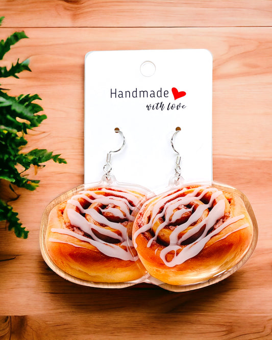 Cinnamon Rolls Acrylic Earrings funky weird quirky earrings, cool funny  gift for her, birthday gift,  Christmas stocking stuffer