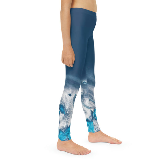 Beach, Ocean Youth Leggings,  One of a Kind Gift - Unique Workout Activewear tights for  kids Fitness , Daughter, Niece  Christmas Gift