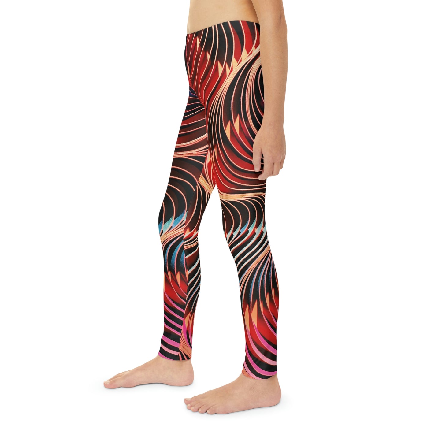 Abstract Cute Summer Youth Leggings, One of a Kind Gift - Workout Activewear tights for kids, Granddaughter, Niece Christmas Gift