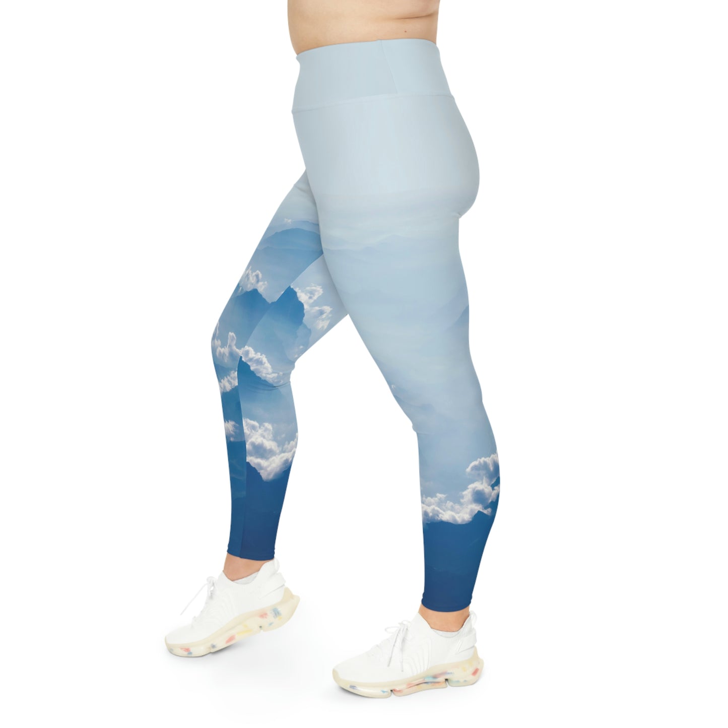 Clouds Plus Size Leggings Plus Size Leggings One of a Kind Gift - Unique Workout Activewear tights for Mom fitness, Mothers Day, Girlfriend Christmas Gift