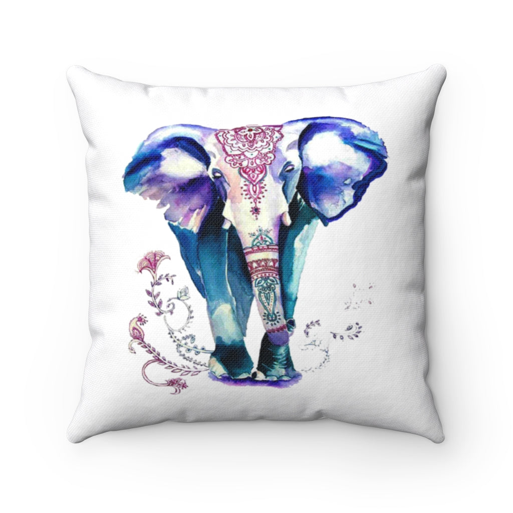 Elephant Spun Polyester Square Pillow