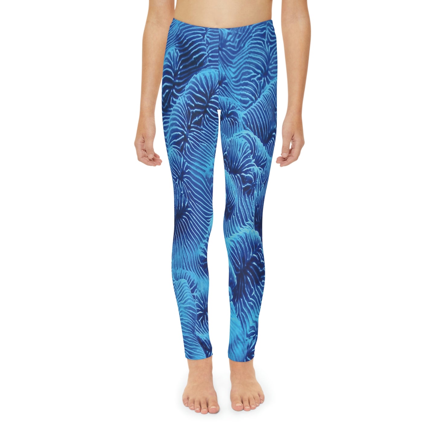 Ocean, Beach Coastal Youth Leggings, One of a Kind Gift - Workout Activewear tights for kids, Granddaughter, Niece Christmas Gift