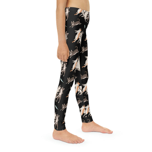 Cat loversYouth Leggings,  One of a Kind Gift - Unique Workout Activewear tights for  kids Fitness , Daughter, Niece  Christmas Gift