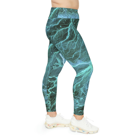 Night lights Galaxy Plus Size Leggings Plus Size Leggings One of a Kind Gift - Unique Workout Activewear tights for Mom fitness, Mothers Day, Girlfriend Christmas Gift