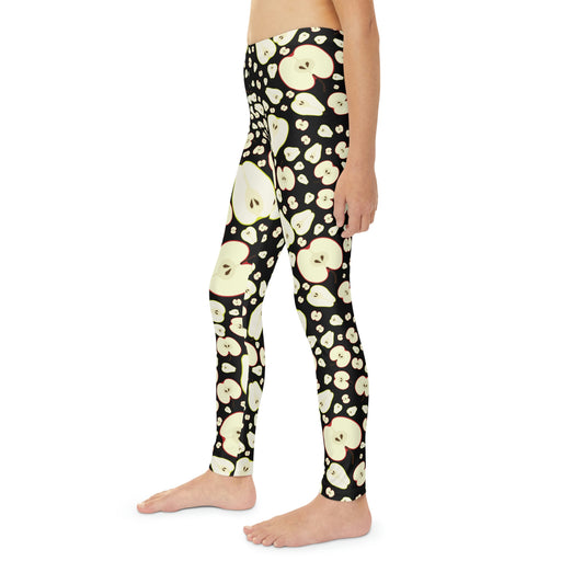 Apples Print Youth Leggings,  One of a Kind Gift - Unique Workout Activewear tights for  kids Fitness , Daughter, Niece  Christmas Gift