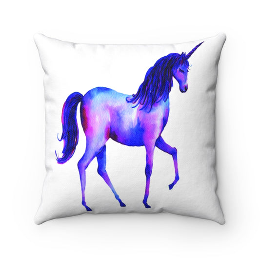 Unicorn Watercolor Spun Polyester Square Pillow