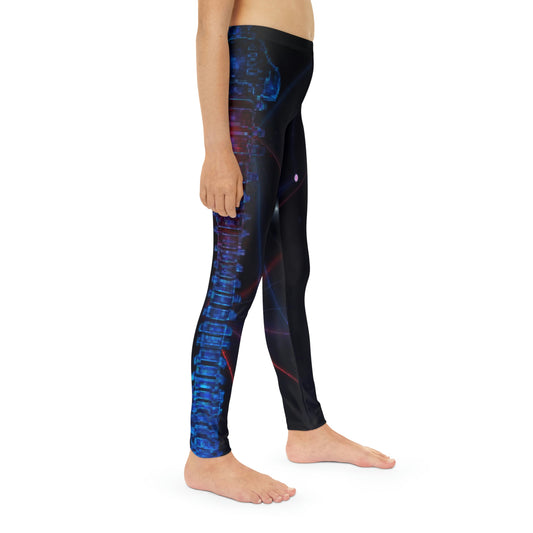 Spine Anatomy Youth Leggings, One of a Kind Gift - Workout Activewear tights for kids, Granddaughter, Niece Christmas Gift