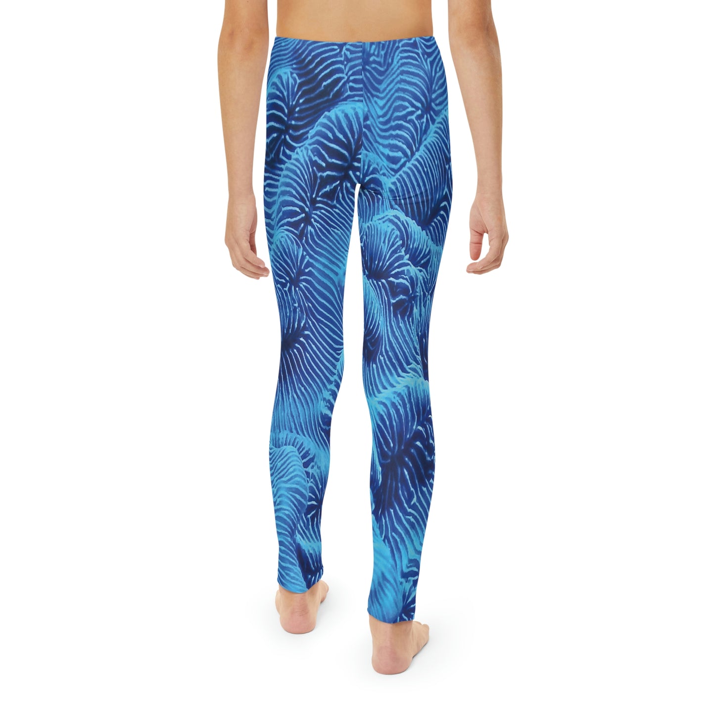 Ocean, Beach Coastal Youth Leggings, One of a Kind Gift - Workout Activewear tights for kids, Granddaughter, Niece Christmas Gift