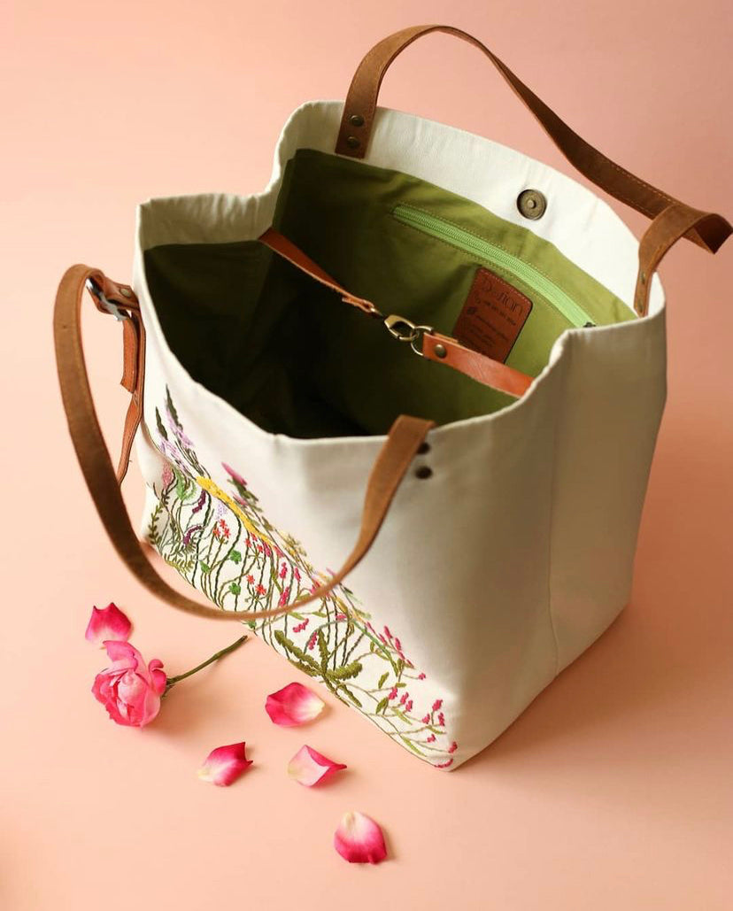 Embroidered  Tote Handbag