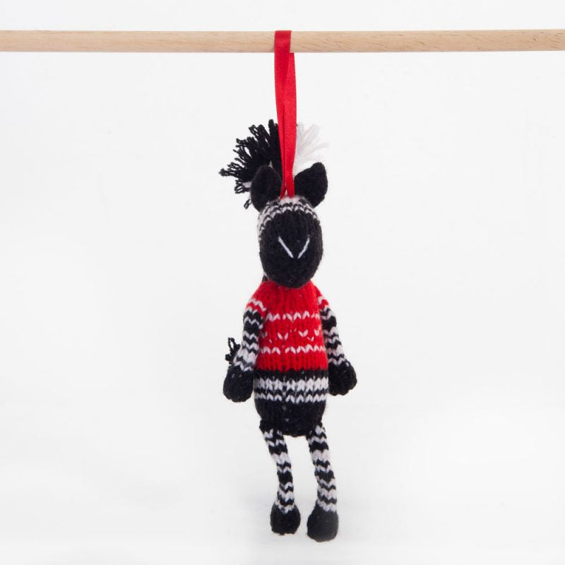 Gogo Christmas ornament: Zebra (Mbizi) Red Ornament