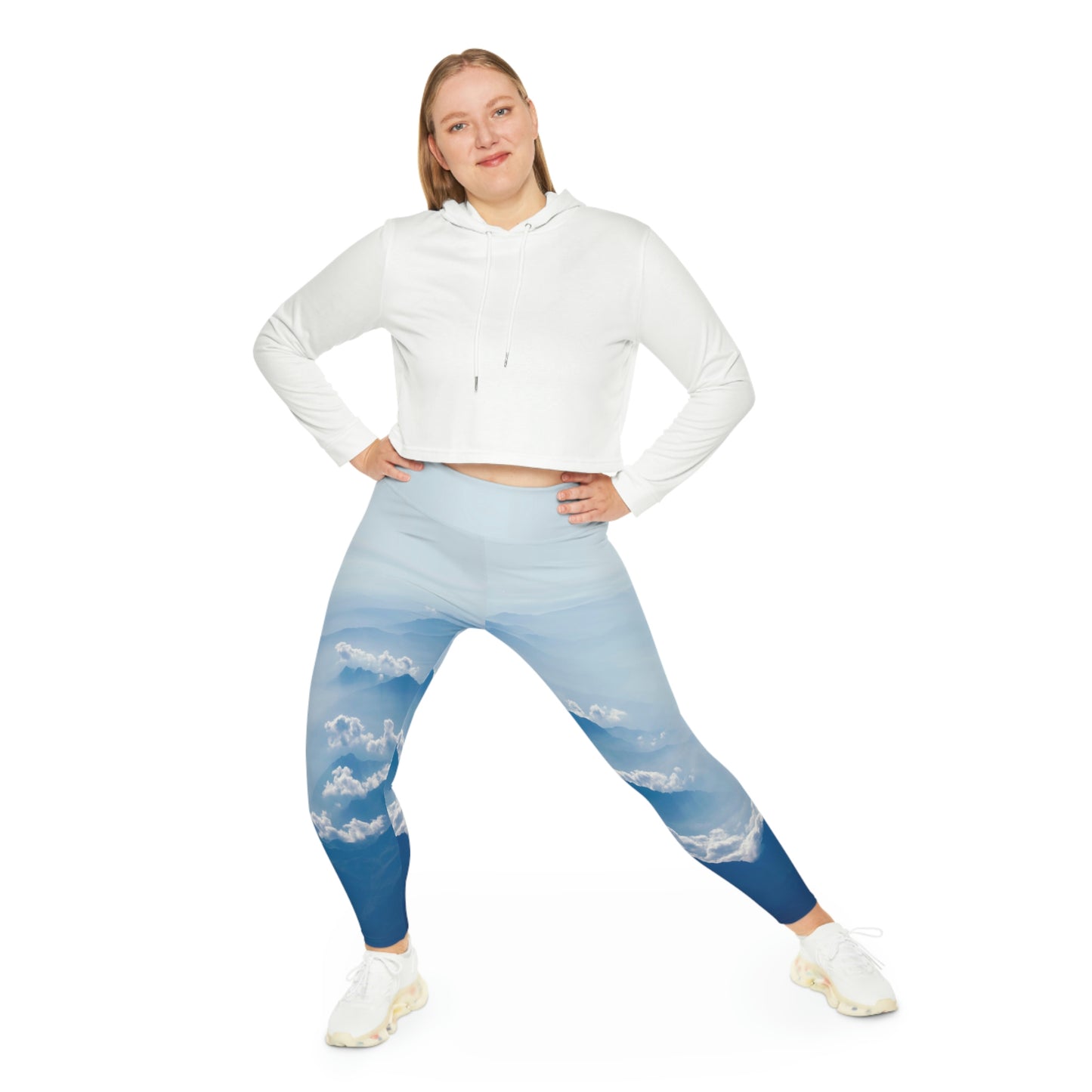 Clouds Plus Size Leggings Plus Size Leggings One of a Kind Gift - Unique Workout Activewear tights for Mom fitness, Mothers Day, Girlfriend Christmas Gift