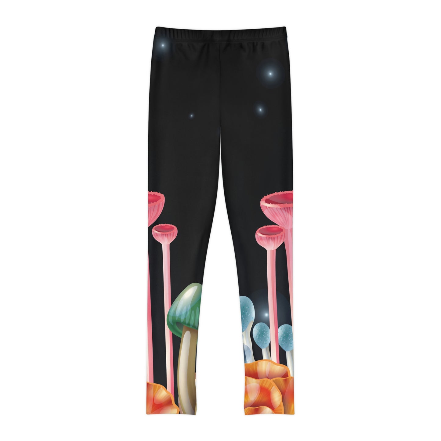 Magic Mushrooms cottagecore, Psychedelic Youth Leggings, One of a Kind - Kids Unique Workout Activewear tights, Daughter, Niece Christmas Gift
