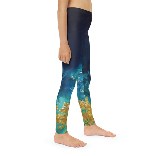 Planet Earth Youth Leggings,  One of a Kind Gift - Unique Workout Activewear tights for  kids fitness, Daughter, Niece  Christmas Gift