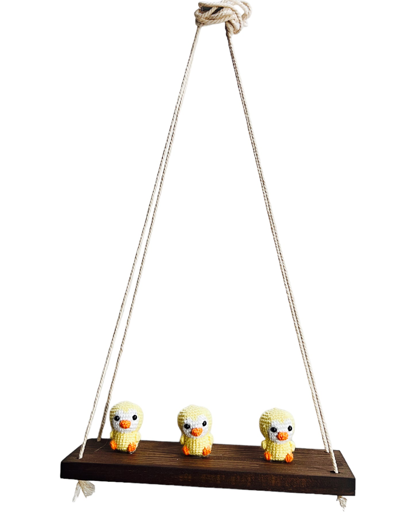 Ducks on a swing  Hanging Wall Shelf