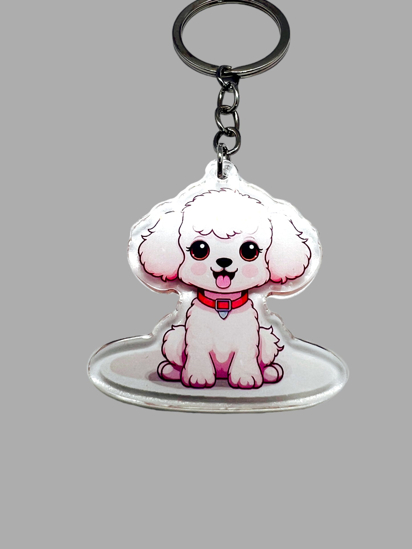 Poodle Dog Kawaii Acrylic Keychain