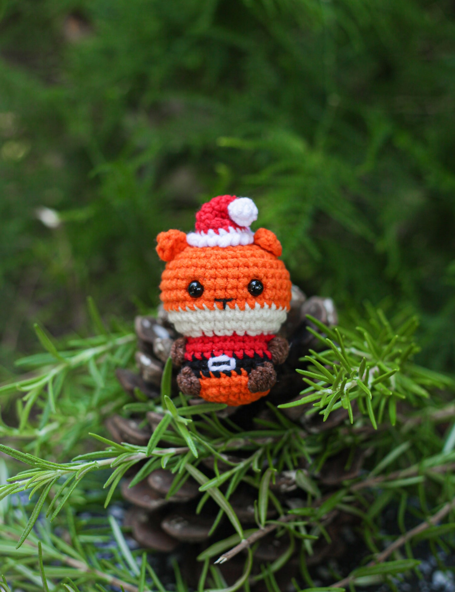 Fox crochet mini doll Christmas ornament