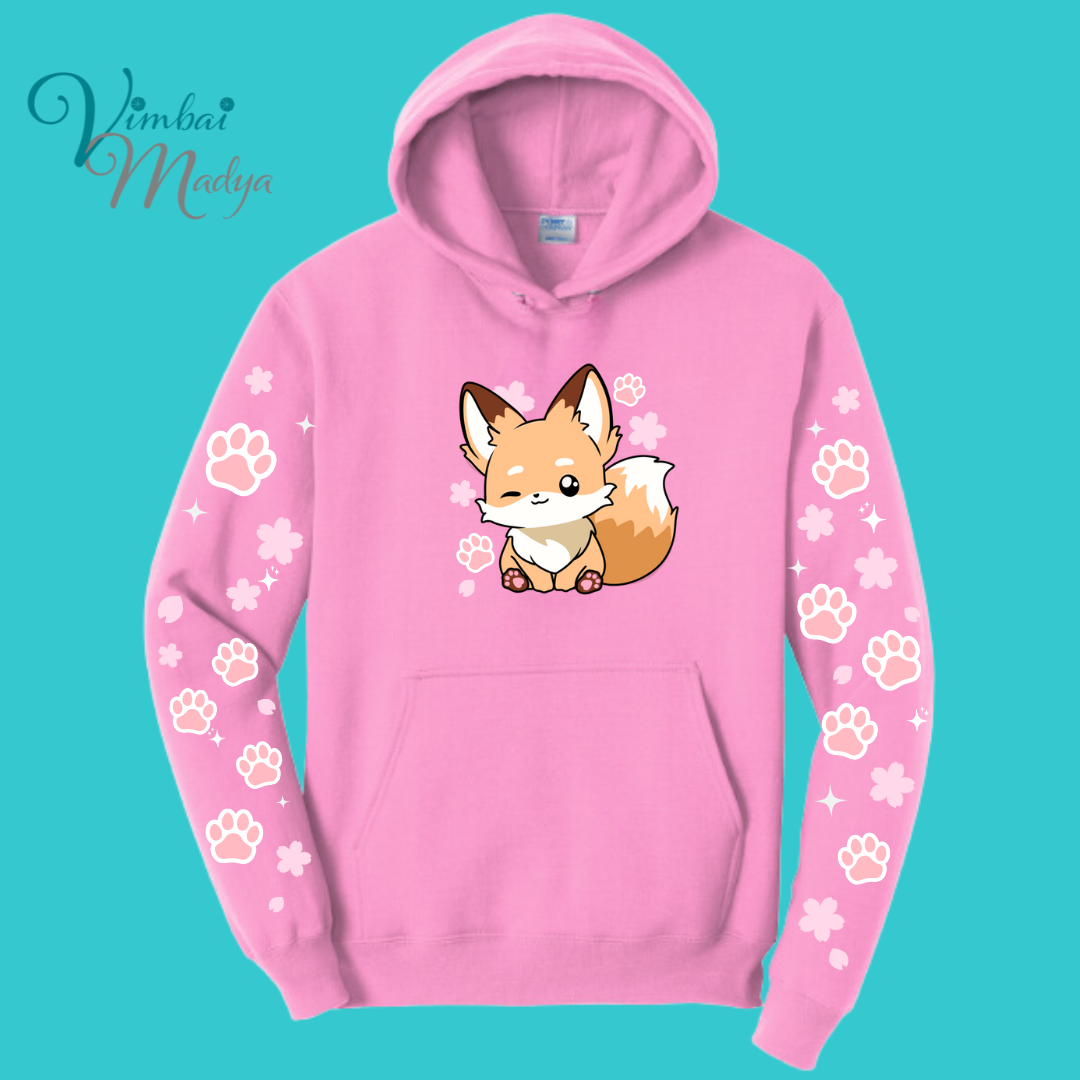 Fox Sweatshirt Unisex Clothing Kawaii Animal Hoodie : Fantastic Mr Fox  and Best Friend Gift . Fall Winter Essential . Gift for her