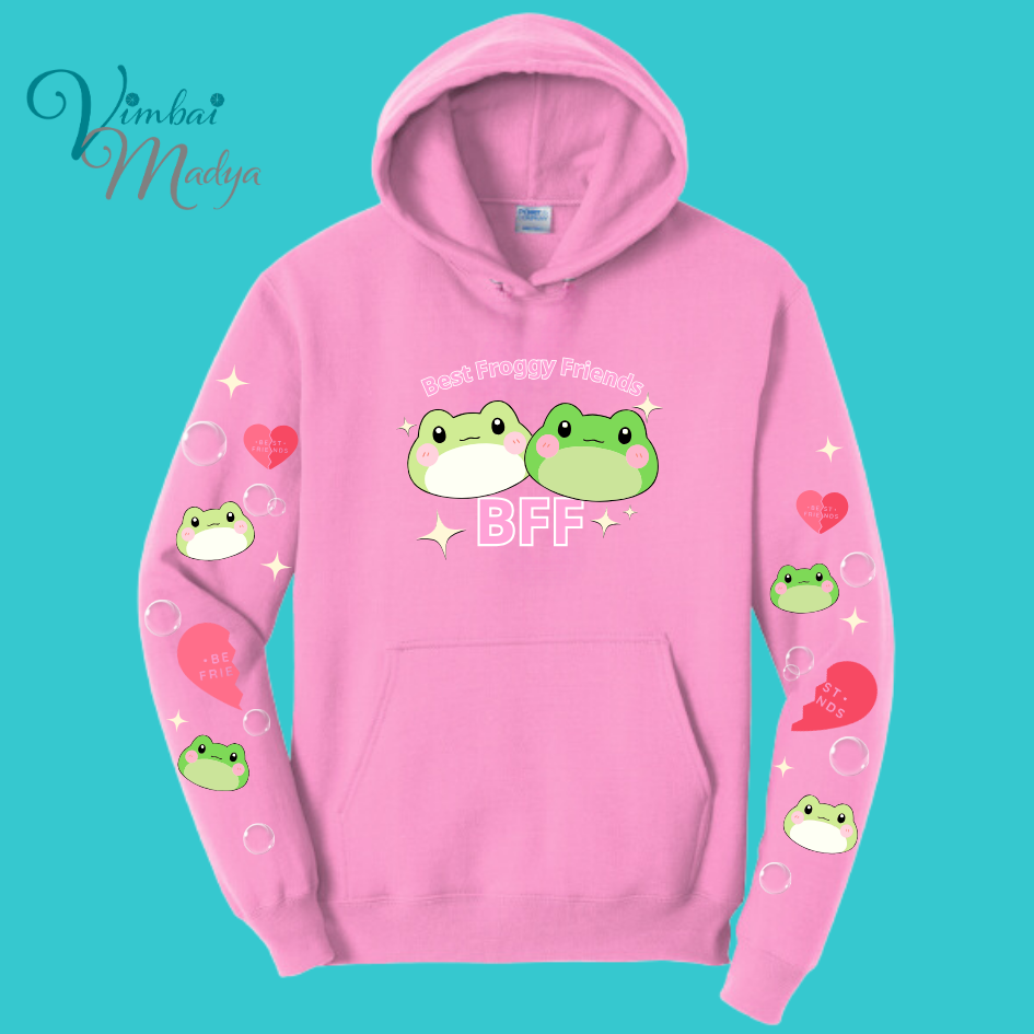 Kawaii Frog Sweater Hoodie  : Perfect Mother's Day Gift & Fall Winter Essential  .  Trendy, Unisex Style for Your Best Friend's Wardrobe