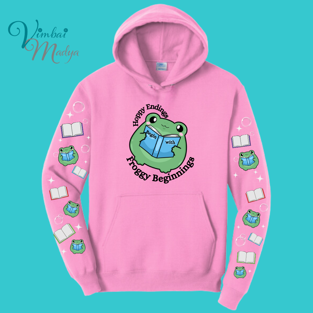 Frog Sweatshirt Unisex Clothing Kawaii Hoodie :  Best Friend Gift . Fall Winter Essential . Frog and Toad Book Lovers . Readers Gift for her
