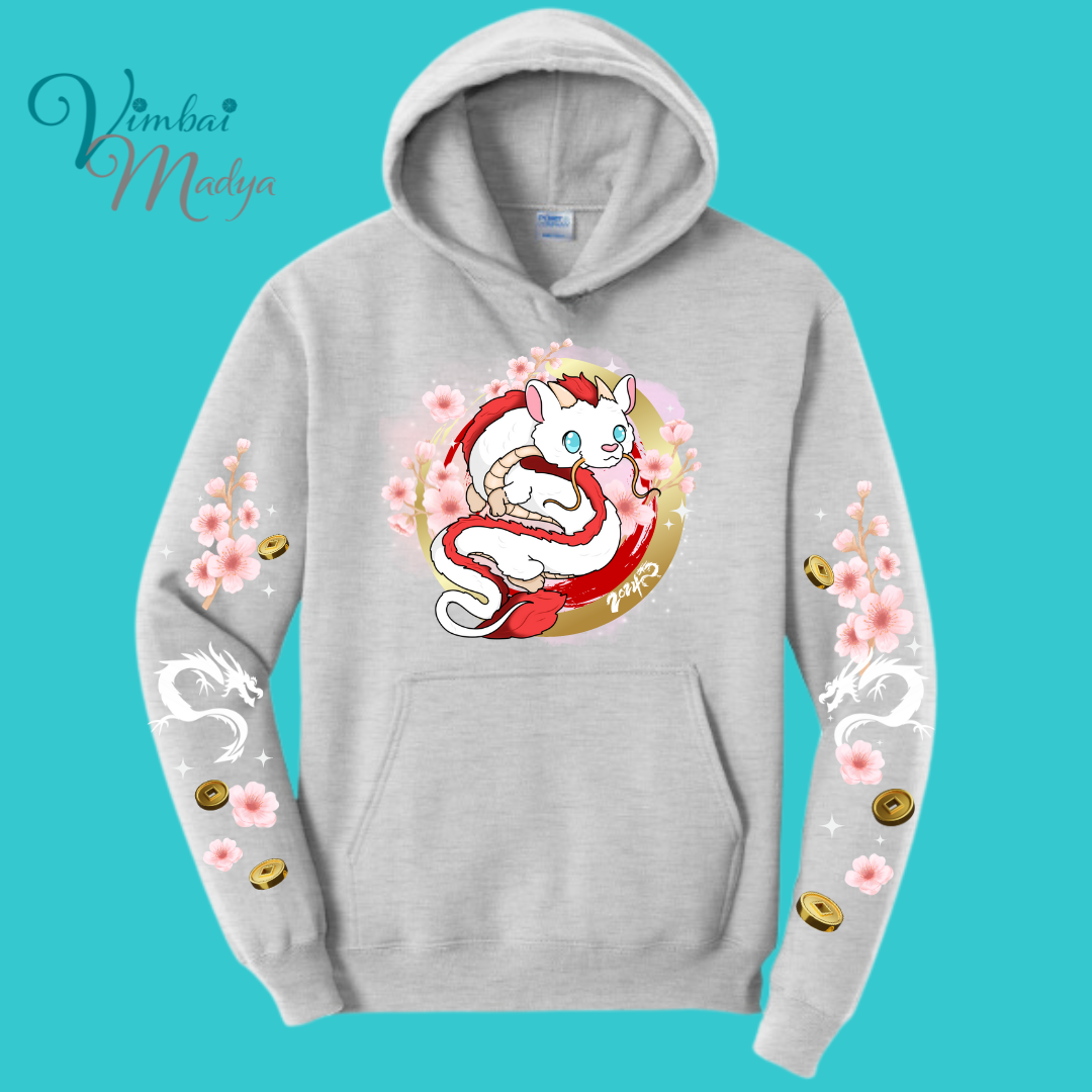 Chinese Dragon Sweatshirt Unisex Clothing Kawaii Hoodie :  Best Friend Gift . Fall Winter Essential . Year of the Dragon . Lunar New Year