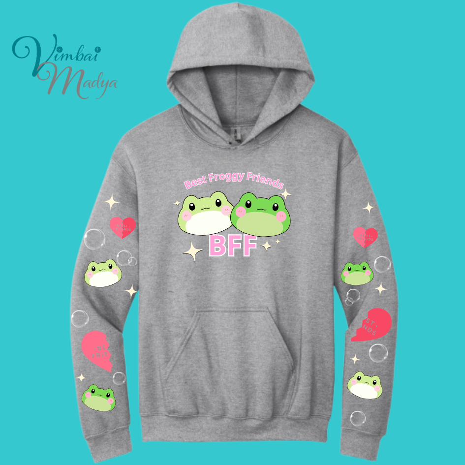 Kawaii Frog Sweater Hoodie  : Perfect Mother's Day Gift & Fall Winter Essential  .  Trendy, Unisex Style for Your Best Friend's Wardrobe