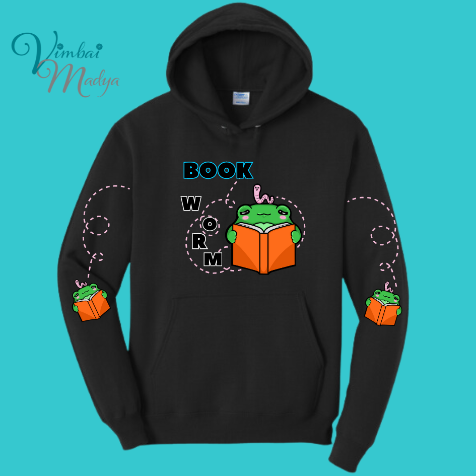 Unisex Kawaii Frog Sweater Hoodie : Perfect Mother's Day Gift & Fall Winter Essential  .  Trendy Bookworm Style for Your Best Friend