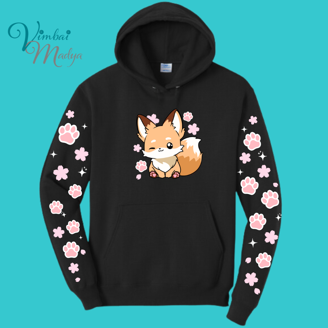 Fox Sweatshirt Unisex Clothing Kawaii Animal Hoodie : Fantastic Mr Fox  and Best Friend Gift . Fall Winter Essential . Gift for her