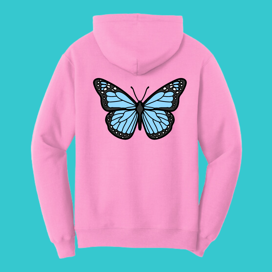 Unisex Butterfly Unisex Sakura  Kawaii Frog Sweater Hoodie : Perfect Mother's Day Gift & Fall Winter Essential  .  Trendy, Blossom Style for Your Best Friend