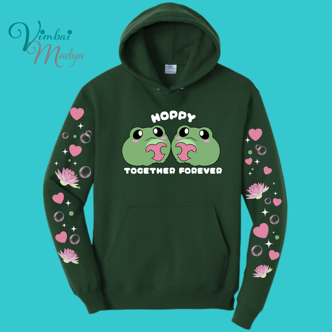 Frog Sweatshirt Unisex Clothing Kawaii Hoodie :  Best Friend Gift . Fall Winter Essential . Frog and Toad Couple . Mothers Day Gift for her