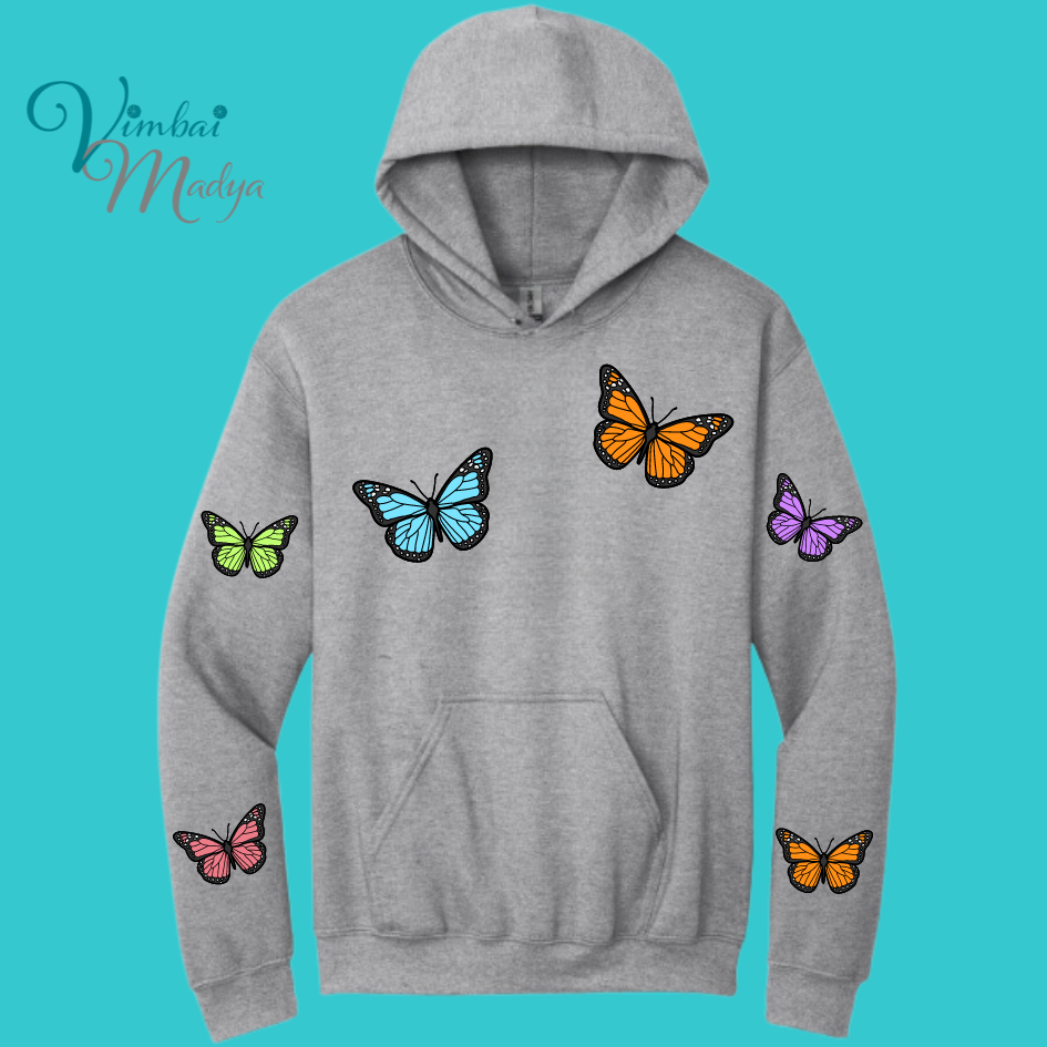 Unisex Butterfly Unisex Sakura  Kawaii Frog Sweater Hoodie : Perfect Mother's Day Gift & Fall Winter Essential  .  Trendy, Blossom Style for Your Best Friend