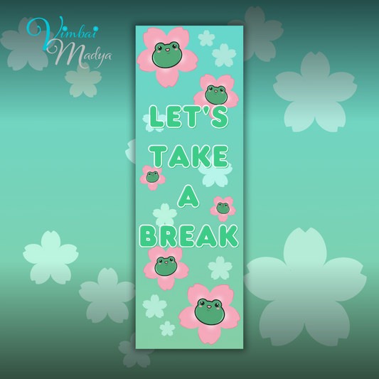 Cherry Blossom Frog Cute Bookmarks for Book Lovers - Ideal for Readers, Reading Clubs and Bible Study . Teacher Appreciation . Sakura blossom flowers