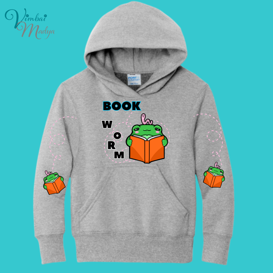 Youth Frog Book lover Kawaii Sweater Hoodie : Perfect Mother's Day Gift & Fall Winter Essential  . Trendy Style for Your Best Friend