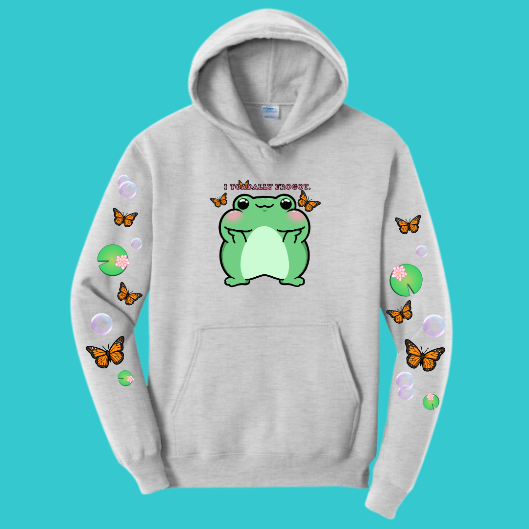 Youth Frog Sweatshirt Unisex Clothing Kawaii Hoodie : Frog and toad and Best Friend Gift . Fall Winter Essential. Mothers Day Gift for her