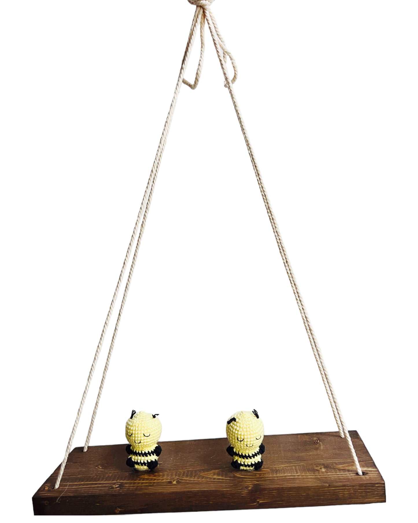 Bees on a swing  Hanging Wall Shelf