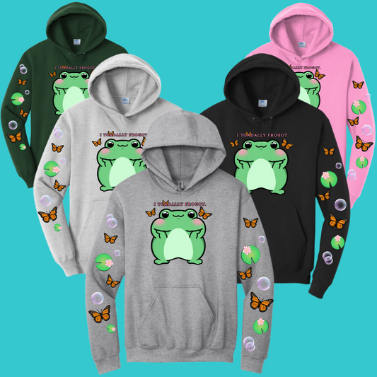 Youth Frog Sweatshirt Unisex Clothing Kawaii Hoodie : Frog and toad and Best Friend Gift . Fall Winter Essential. Mothers Day Gift for her