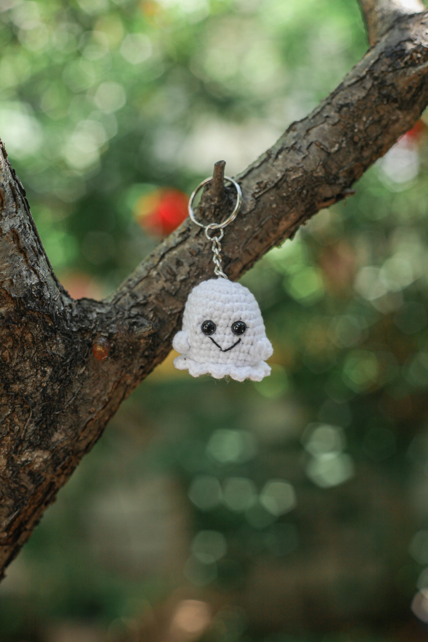 Ghost Key Ring : Amigurumi Ghost keychain,  crochet keychain, Ghost amigurumi, cute Ghost keychain, handmade key ring