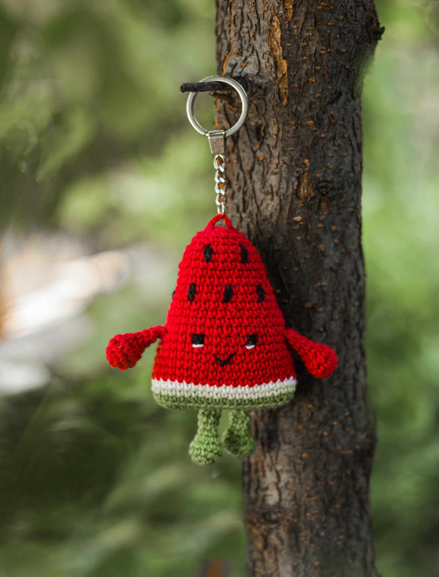 Watermelon Key Ring : Amigurumi Watermelon keychain, crochet keychain,  cute Watermelon keychain